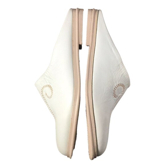 Roobin Leather Shoes 42 Round Toe Mint Green Embroidery Moroccan Slippers Loafer - Picture 2 of 8